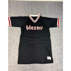 Vintage Portland Trail Blazer NBA Jersey Shirt Mens Large Black Sand Knit